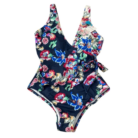 Johnny Was One-piece Swimsuit, Maya wrap in a floral pattern - Picture 5 of 10